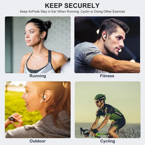 Miniatura 3 de 2 pares de ganchos para orejas de AirPods para AirPods Pro 2, AirPods Pro, AirPods 4, 3, 2 y 1, ganchos deportivos con clip antideslizantes