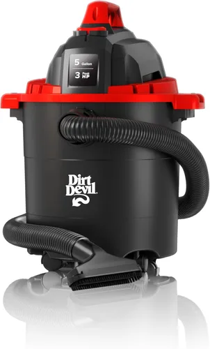 Dirt Devil Aspiradora de taller con cable de 5 galones, portátil, resistente para garaje, hogar, taller o vehículo, diseño compacto con herramientas