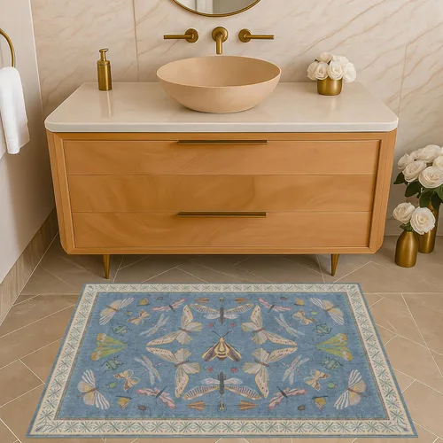 Miniatura 98 de Hazo Haus Alfombra de Baño Bohemia Lavable 2x3, Alfombras Pequeñas para Cocina, Tocador, Puerta Principal Entrada Interior, Antideslizante Pelo Bajo