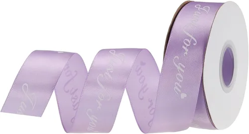 Miniatura 17 de MECCANIXITY Cinta de satén de 1 pulgada de ancho Just for You, cinta de grogrén personalizada de San Valentín de 25 yardas para envolver regalos