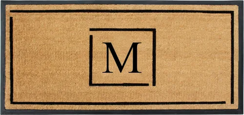 Miniatura 54 de A1HC - Tapete de puerta con monograma de fibra de coco natural para puerta delantera, 24 x 48, felpudo duradero tratado anti-desprendimiento