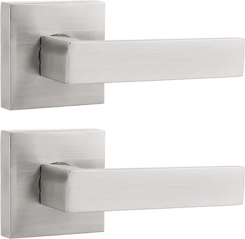 Miniatura 3 de Probrico Palancas Medias Ficticias Negro Mate, Pomos de Puerta Cuadrados que No Giran para Puertas de Mano Izquierda o Derecha, Manija de Puerta