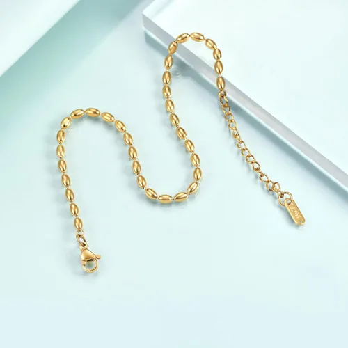 Miniatura 2 de Rnivida Tobillera chapada en oro para mujer, pulsera de tobillo de acero inoxidable 316L, cadena ajustable