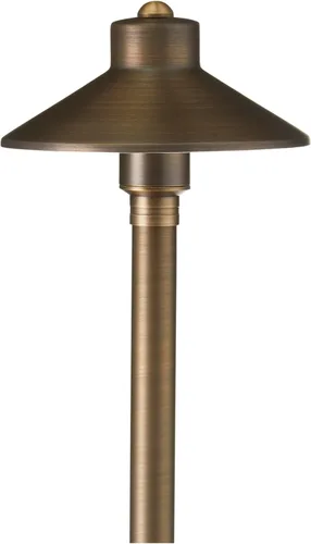 VOLT Paquete de 15 luces de camino de latón fundido de 12 V (pantalla de 7 pulgadas, 24 pulgadas de alto) para iluminación de paisaje de bajo
