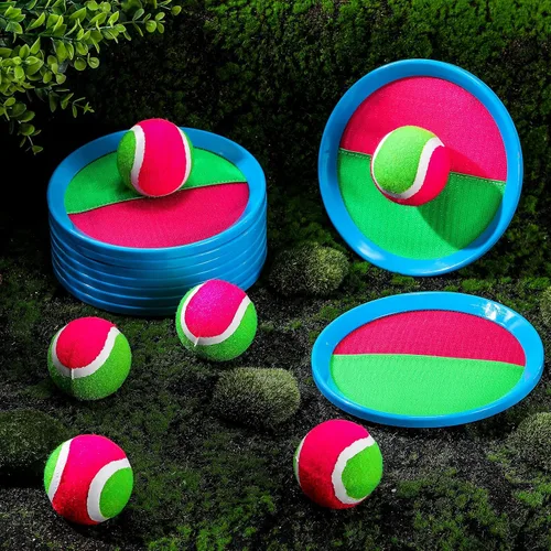 Miniatura 7 de Charniol Juguetes para niños, juego de lanzar y atrapar, juego de playa, juegos deportivos de pelota al aire libre, juguetes de nailon para niños