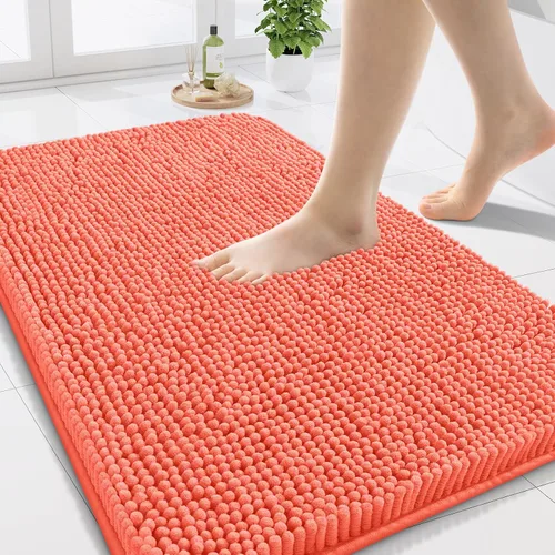 Miniatura 132 de Arotive Alfombras de baño de felpilla extrasuaves y absorbentes, de 24 x 16 pulgadas, lavables a máquina, parte trasera de goma antideslizante