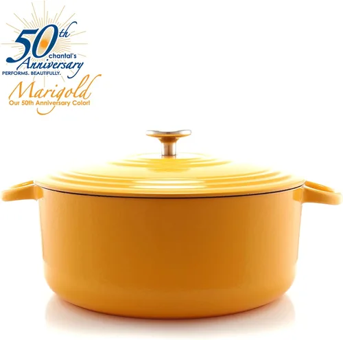 Miniatura 5 de Chantal Horno holandés de hierro fundido, 7 cuartos de galón, esmalte premium formulado en Estados Unidos, caléndula