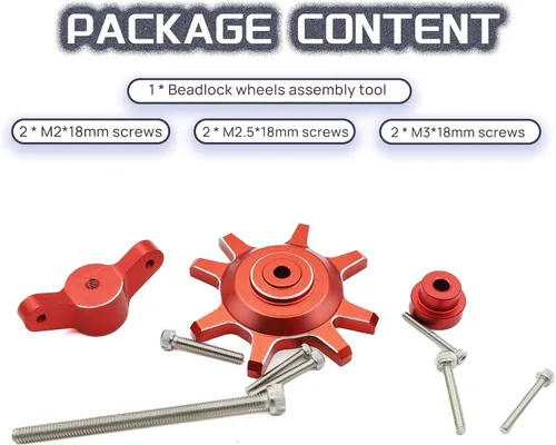 Miniatura 6 de Herramienta de neumáticos de coche RC 1.9 2.2 pulgadas Beadlock Hub Herramienta de montaje/extracción de neumáticos para Traxxas TRX4 TRX6 Axial Rojo