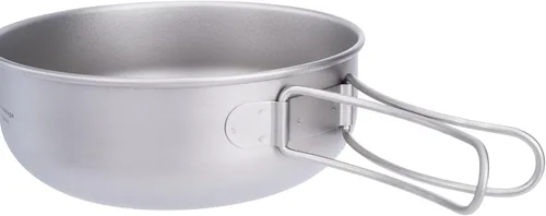 Miniatura 2 de iBasingo Juego de 3 piezas de ollas de titanio para acampar con mango plegable, juegos de ollas de cocina para campamento al aire libre