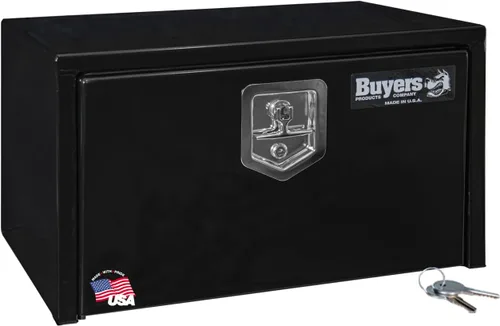 Miniatura 26 de Buyers Products 1703349 - Caja de acero negro para debajo de la carrocería con pestillo de mango en T, 14 x 12 x 18 pulgadas, caja de herramientas
