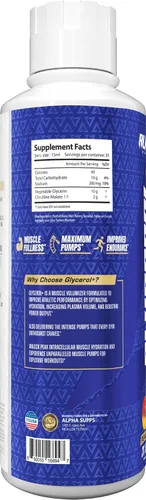 Miniatura 5 de Alpha Supps Fórmula de bomba líquida de glicerol+ - Suplemento líquido de glicerol y citrulina de alto rendimiento para bombas musculares mejoradas