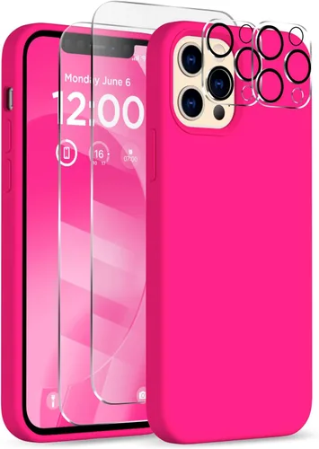 Miniatura 23 de Funda para iPhone 12 Pro Max, [2 protectores de cámara + 2 protectores de pantalla], funda protectora de silicona de cuerpo completo a prueba