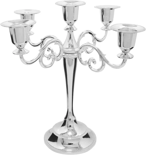 Miniatura 20 de Candelabro de 3 brazos de metal – Portavelas para candelabros para eventos formales, bodas, iglesia, decoración festiva, Halloween – Soporte Cobre