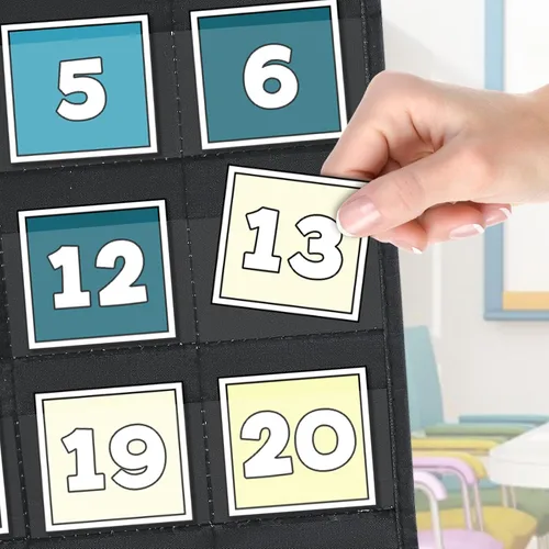 Miniatura 6 de EAMAY Gráfico de bolsillo de calendario mensual para el aula para tarjetas de 2.75 * 2.75, suministros de educación en casa y artículos Negro