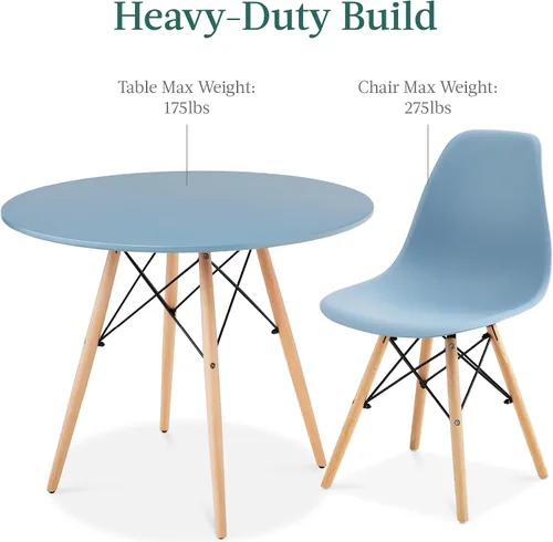 Miniatura 7 de Best Choice Products Juego de 5 piezas para comedor, juego compacto de mesa y sillas de estilo moderno de mediados de siglo para el hogar