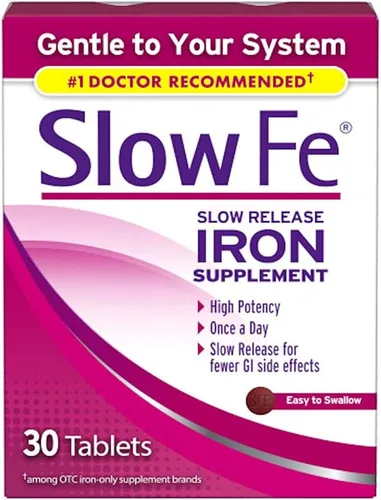 Miniatura 10 de Slow Fe Suplemento de hierro de 45 mg para deficiencia de hierro, liberación lenta, alta potencia, tabletas fáciles de tragar, 60