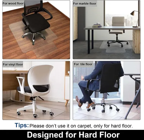 Miniatura 2 de AiBOB - Cubrepiso para Silla de Oficina para Pisos de Madera Dura, 36 x 48 pulgadas, Alfombras de Silla de Piso Duro Bajo el Escritorio