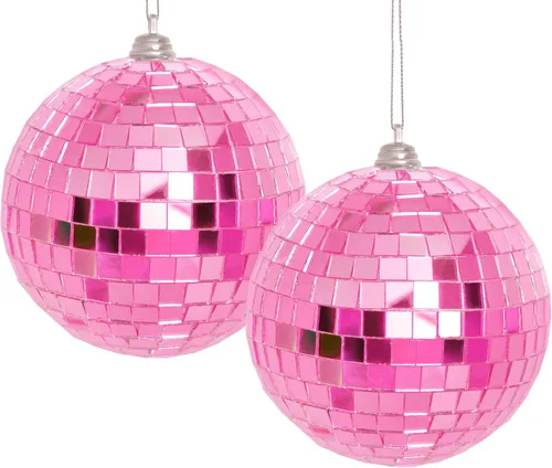 Miniatura 10 de 2 Piezas de Bolas de Espejo de Discoteca Bolas Colgantes para Efecto de Luz de DJ de Discoteca de los 50s 60s 70s Fiesta Decoración del Hogar