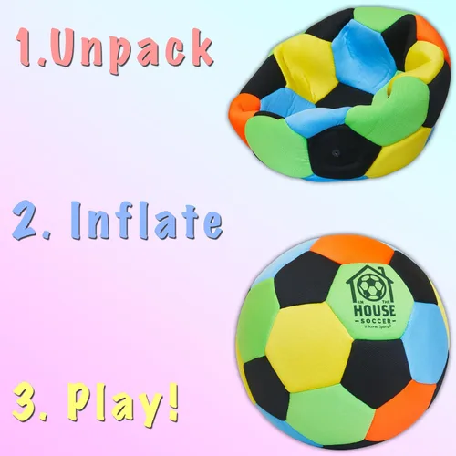 Miniatura 6 de in The House - Balón de fútbol acolchado tamaño 4 para niñas (mayores de 3 años), niños (mayores de 3 años) y adultos, lleva la práctica de fútbol a