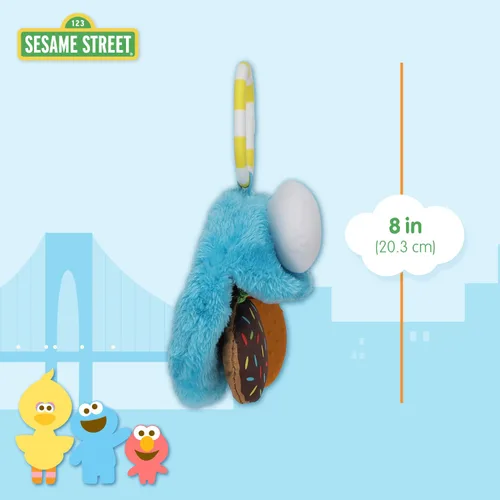 Miniatura 4 de Kids Preferred Sesame Street Cookie Monster On The Go - Juguete de actividad con mordedor de silicona, sonidos arrugados y sonajero para bebés