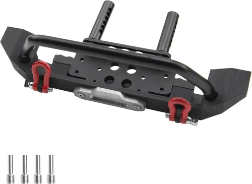 ShareGoo Parachoques de Metal con Remolque de Arrastre Compatible con Axial SCX10 90046 90047 Traxxas TRX-4 Redcat Gen8 1/10 RC Crawler Car