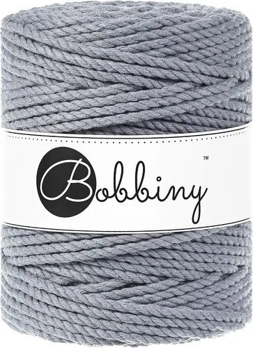 Miniatura 13 de Bobbiny Cordón de macramé XXL de 0.197 in y 3 capas (aguamarina), 108 yds/330 pies (100% algodón reciclado)