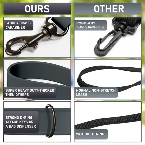 Miniatura 5 de Biothane - Correa para perro extra resistente, fabricada en Estados Unidos, correas impermeables para perros grandes, medianos y pequeños, correa