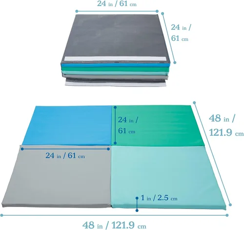 Miniatura 2 de ECR4Kids SoftZone Quad Fold-N-Go Activity Mat, Folding Playmat, Contemporary