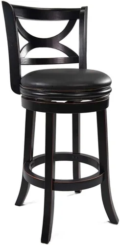 Miniatura 12 de Boraam Florence Taburete giratorio de madera con altura de mostrador - Black Sandthru