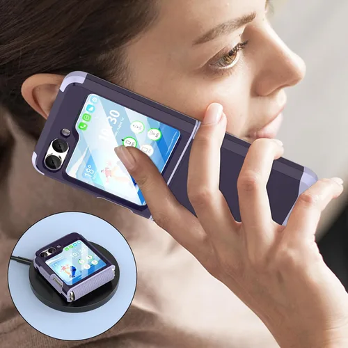 Miniatura 6 de Funda diseñada para Galaxy Z Flip 5 con protección de bisagra para Samsung Flip 5, resistente a prueba de golpes, funda protectora de cuerpo