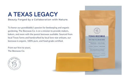 Miniatura 6 de Barra de Cera de Abejas Pura de The Beeswax Co de Texas - Ultra Limpia - Naturalmente Filtrada y con Aroma a Miel - Cera de Abejas Amarilla de Grado