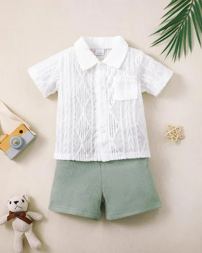 Miniatura 8 de Conjunto de ropa de verano para bebé y niño, camiseta de manga corta de algodón, pantalones cortos de dinosaurios, conjunto de ropa para niño