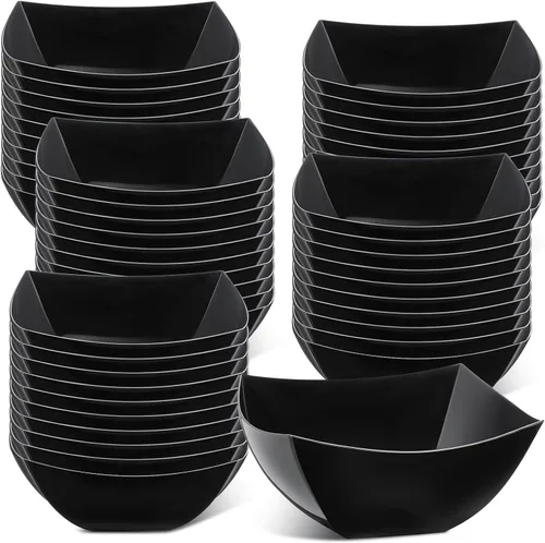 Miniatura 10 de Tanlade 50 Cuencos Cuadrados de Plástico para Servir Desechables Cuencos para Aperitivos Ensalada Recipientes Pequeños para Fiestas Barra de Dulces