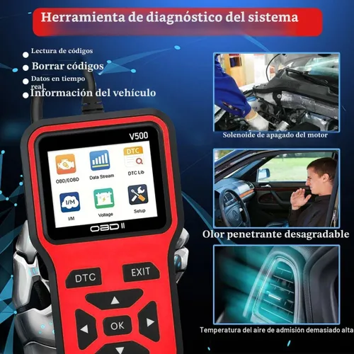 Miniatura 3 de Herramienta de diagnóstico del escáner V500 OBD2, lector de código profesional con transmisión de datos en tiempo real, búsqueda de DTC, preparación