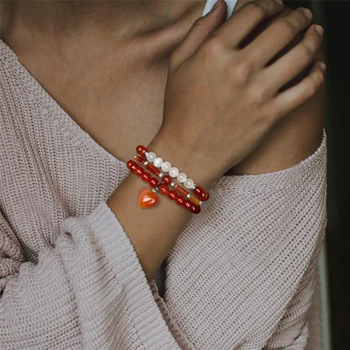 Miniatura 4 de Vinswet Pulseras de cuentas de cristal curativo para mujer, pulsera de piedras preciosas de piedra lunar de amatista natural, para aliviar