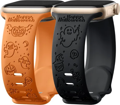 Miniatura 17 de Odbeai Correa deportiva de silicona suave con grabado floral compatible con Apple Watch de 1.496 pulgadas, 1.575 pulgadas, 1.614 pulgadas, 1.654