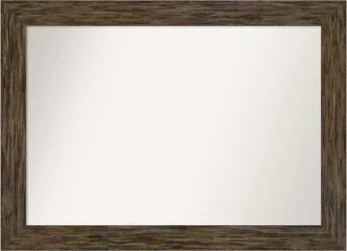 Miniatura 129 de Amanti Art Espejo personalizado, espejo de baño marrón Fencepost, espejo de pared o espejo de tocador de baño sobre el fregadero (27 x 27 pulgadas)