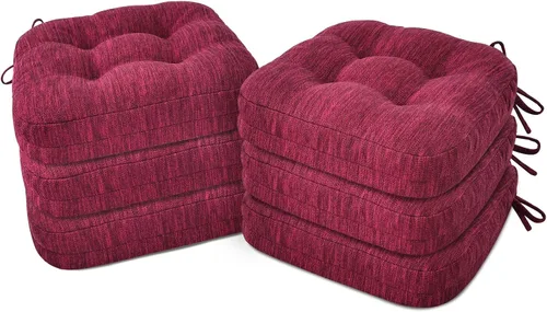 Miniatura 26 de Shinnwa Juego de 2 cojines para silla de comedor, cojines para silla de cocina de espuma viscoelástica de doble capa, almohadillas de asiento