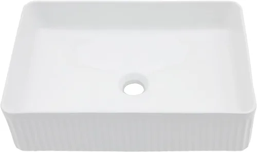 Miniatura 11 de Lordear 13x13 Fregadero Pequeño Redondo de Baño Moderno en Blanco, Fregadero de Cerámica de Porcelana Blanca sobre Encimera, Fregadero de Arte