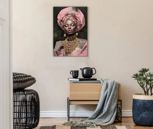 Miniatura 184 de Arte de pared afroamericano, decoración de rey y reina bailarín negro para sala de estar, arte de pareja de amor negro para dormitorio, lienzo