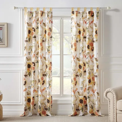 Miniatura 12 de Greenland Home Fashions Colección de Tratamiento de Ventanas, Cortinas, Volantes, Cortinajes, Paneles, Forradas con Alzapaños, 42" An x 84" L, Juego