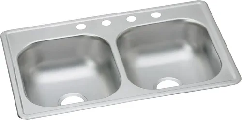 Miniatura 21 de Elkay DSE233194 Dayton Equal - Fregadero de acero inoxidable con doble tazón, 33 x 19