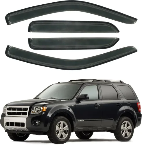Miniatura 34 de 4 piezas de protectores de lluvia para ventanas y deflectores de viento para Honda Civic de 4 puertas sedán, 1996-2000, para montaje exterior