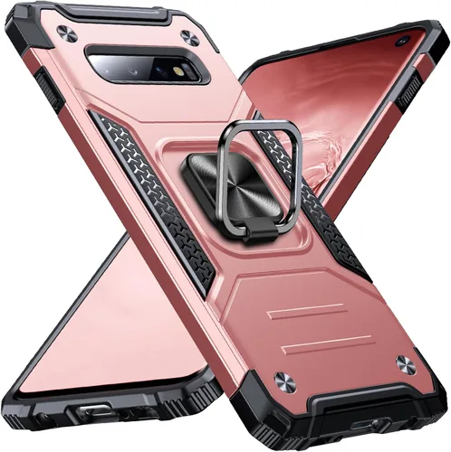 Miniatura 48 de Anqrp Funda para Galaxy S22 Ultra, Funda Protectora de Teléfono de Grado Militar con Soporte Plegable de Anillo de Metal Giratorio