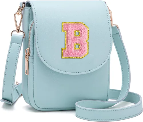 Miniatura 56 de Viverte Bolso Cruzado para Niñas Adolescentes Pequeñas, Bolso Inicial para Celular, Pequeña Cartera para Niños Pequeños, Bolso de Cuero con Tres