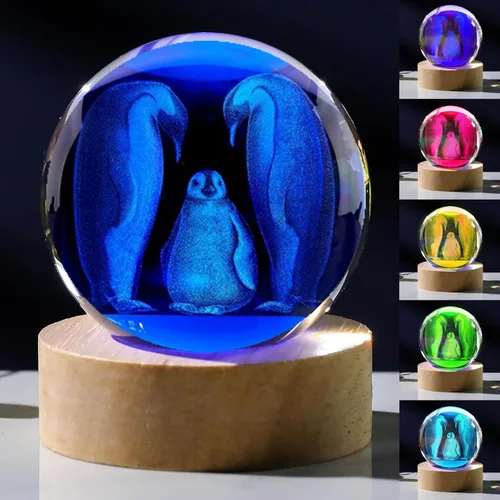 Miniatura 30 de Regalos de ajolote 3D para mujer, bola de cristal de 2.362 in, figuras de ajolote, decoración de animales de cristal, artículos de animales