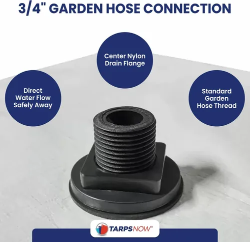 Miniatura 4 de Tarps Now - Lona desviadora de fugas de 5 x 5 pies y desviador de lluvia de techo, lona reforzada de polietileno para techo y techo con brida