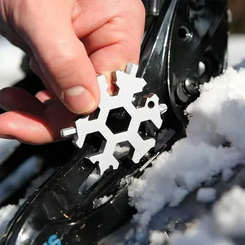 Miniatura 7 de Sakerplus Multiherramienta de copo de nieve 18 en 1, multiherramienta compacta de acero inoxidable para uso diario, aventuras al aire libre
