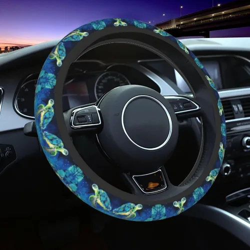 Miniatura 10 de Funda para volante con diseño de vaca, antideslizante, transpirable, absorbente de sudor, adecuada para SUV, camioneta, camión, automóvil