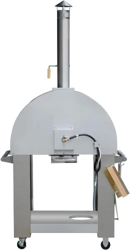 Miniatura 6 de KOSTCH Horno de pizza de gas propano y leña de 32.5 pulgadas para cocina al aire libre en acero inoxidable, horno grande para pizza para exteriores